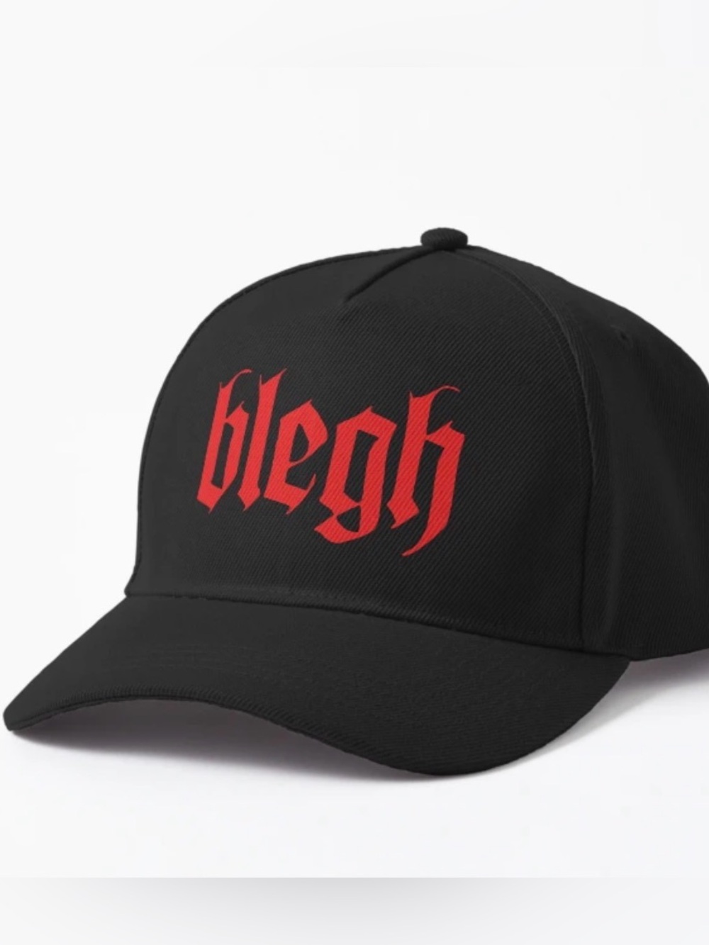 Black and Red Blegh Metal “Dad Hat” with adjustable Velcro back.